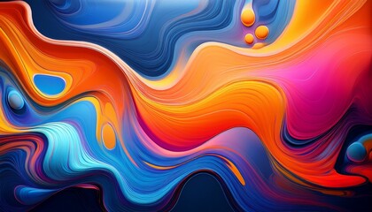 Wall Mural - Abstract Fluid Artwork A Striking Modern Abstract Composition Featuring Flowing Fluid Shapes And Vibrant Color Gradients Creating A Dynamic And Visually Captivating Design