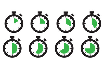 Wall Mural - stop watch sign, Set of stopwatch icon, Set of sports stopwatch icons showing time, stopwatch, set of stopwatch, icon of stop watch