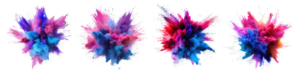Wall Mural - PNG Vibrant colorful abstract explosion, element set on transparent background