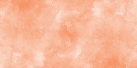 Wall Mural - Orange color watercolor background. Stained ink textures on white paper. abstract wet hand drawn texture. Orange watercolor painting art design.