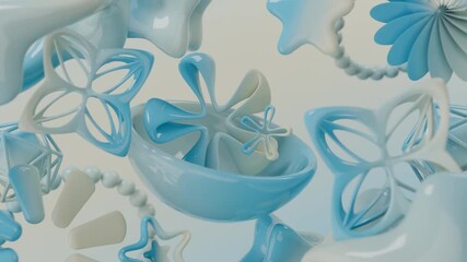 Wall Mural - Abstract geometric shapes in soft lighting, suitable for modern designs, backgrounds, or digital art projects needing a calming aesthetic.