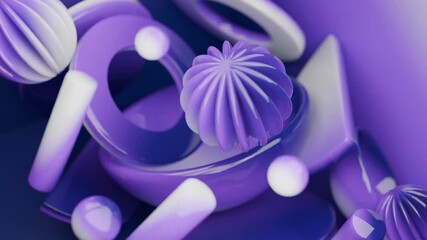 Wall Mural - Purple and white abstract 3d render scene suitable for background designs, presentations, web graphics, and modern art concepts.