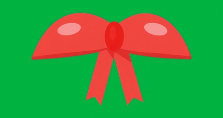 Wall Mural - on start red ribbon bow glowing with pulsing blue aura accenting bow design on transparent bg