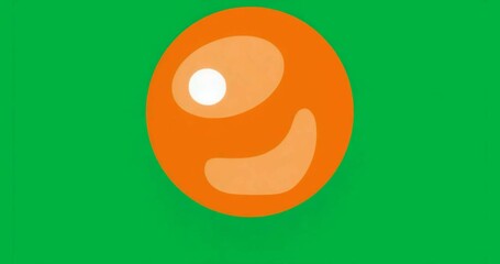 Wall Mural - abstract orange orb appearing on transparent backdrop, blue halo pulsing and showing subtle energy