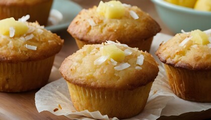 Wall Mural - batch of coconut pineapple muffins