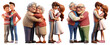 © Rawpixel.com - PNG Generations embrace love timelessly, element set on transparent background