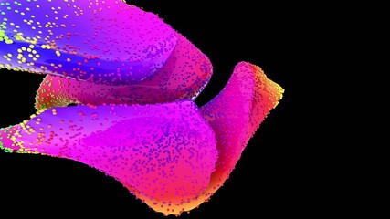 Wall Mural - Colorful abstract shapes with particles