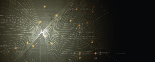 Abstract circuit technology and science background with geometric elements