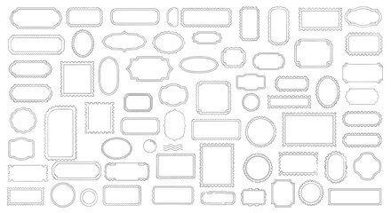 A diverse collection of ornate dashed border frames in various shapes and sizes for creative design.