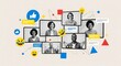 © Skorcuan - A dynamic collage representing a diverse team in a virtual meeting, symbolizing digital collaboration, online communication, and social networking