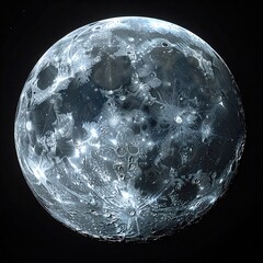 Detailed Lunar Surface in Space, High-Resolution Image