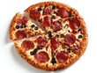 © Aljurrum - Round pizza, sliced, pepperoni, olives