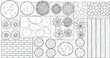 © Ajit - Vector art of architectural drawing of a garden layout with various elements and textures