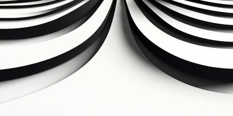 Sticker - elegant abstract wavy stripe structure in black and white for modern sophisticated design elements