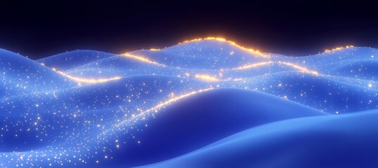 Canvas Print - a magical glowing path with sparkling particles and energetic light in an abstract artistic design