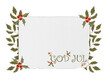 © myyana - Scandinavian Christmas Frame with Holly and God Jul Greeting