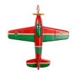 © Swapna graphics - Flat Realistic Toy Airplane Christmas Ornament Painted Red and Green Transparent Background