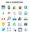 © Icon - SEO & MARKETING Flat icons collection. 25 icon set in a Flat design.