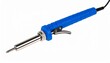© TheShotSpot - A single electric soldering iron with a vibrant blue heat-resistant handle and a fine metal tip, isolated on a clean white background