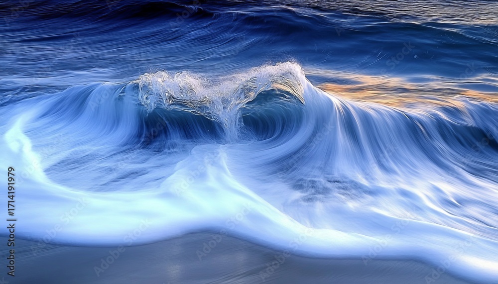 Majestic Deep Blue Ocean Waves in Motion, Capturing the Power and ...