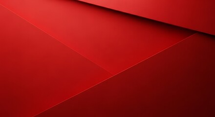 Canvas Print - Abstract Geometric Red Background with Overlapping Planes and Shadows pattern