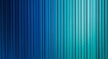 Canvas Print - blue and teal vertical ribbed metal texture background image photo