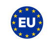 © BlazingDesigns - Round icon flag of the European Union sign illustration on transparent background.