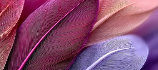 Canvas Print - elegant plum and sand toned layers, abstract gradient feathers design in soft fluid motions style