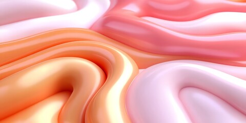 Wall Mural - abstract fluid forms with vibrant color gradients, smooth surfaces, and elegant curves in 3d art
