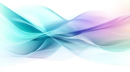 Sticker - elegant and dreamy abstract background featuring soft fluid waves in teal, purple, and white shades
