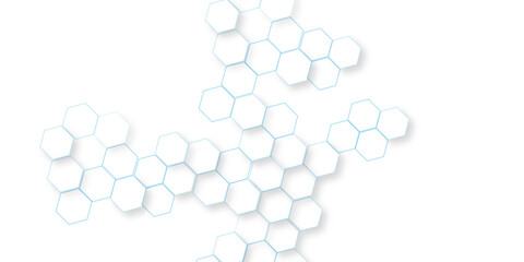 Canvas Print - technology abstract background with hexagons mesh, transparent vector background with glowing hexagon geometric, illustration Science technology and medical concept hexagon on transparent background.