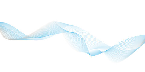 Canvas Print - Abstract blue wave lines pattern for banner, modern technology blue line whit white background, Curve wave seamless pattern, line art striped graphic template.