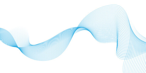 Canvas Print - Abstract blue wave lines pattern for banner, modern technology blue line whit white background, Curve wave seamless pattern, line art striped graphic template.