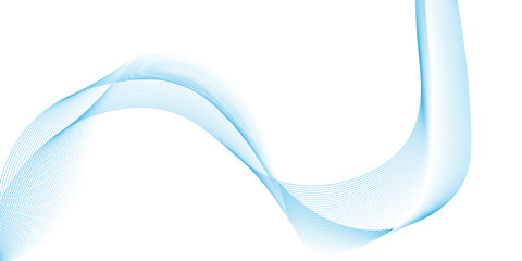 Canvas Print - Abstract blue wave lines pattern for banner, modern technology blue line whit white background, Curve wave seamless pattern, line art striped graphic template.