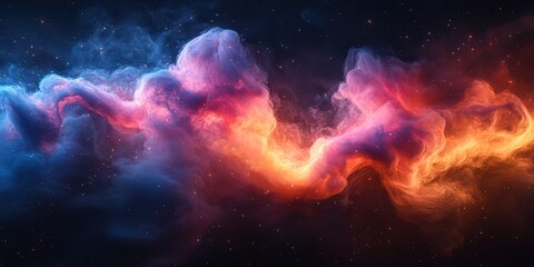 Wall Mural - colorful cosmic cloud formation in deep space during a stellar event capturing vibrant hues of blue,