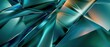 © Eyepain - Teal and Blue green 3D Render. metallic glass glossy texture abstract geometric.