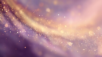 Wall Mural - Abstract golden light blur mixed with soft electric purple sparkles in dreamy glowing pattern