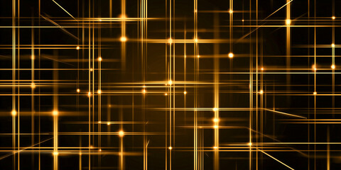 Canvas Print - abstract golden geometric lines grid pattern background