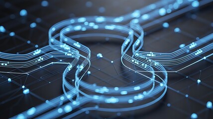 Abstract digital data flow and network presentation background.