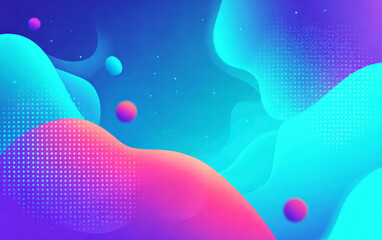 Colorful abstract background with fluid shapes and dotted patterns