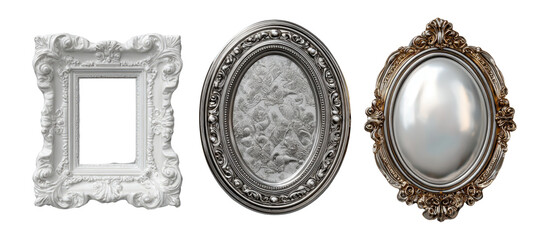 Elegant Decorative Frames on Transparent Background for Art Display