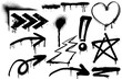 © dieno production - transparent Urban graffiti spray paint icon set in street art style and gritty grunge texture for dynamic designs. - 1