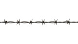 Realistic Barbed Wire Isolated on Transparent Background, Sharp Metal Fence with Spikes Symbolizing Security, Danger, Protection and Restricted Area