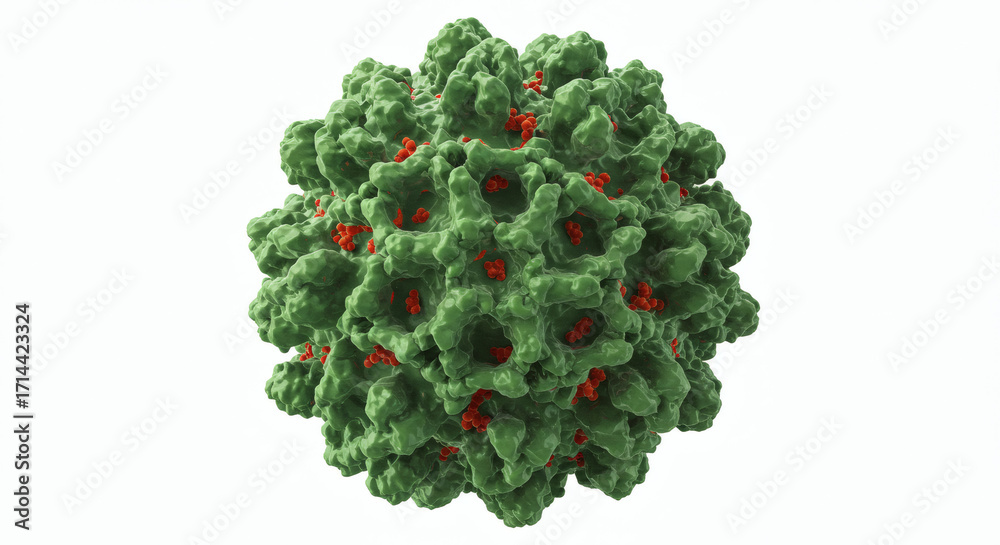 Basic Virus Particle Scientific illustration of a detailed 3D model depicting the structure ...