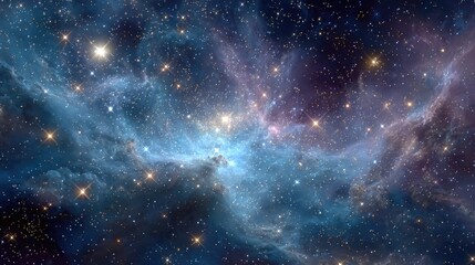 Wall Mural - Starfield and Nebula in Outer Space