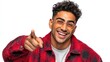 © Luba - Happy man in red checkered jacket pointing at camera