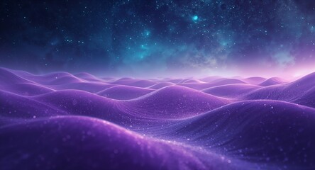 Wall Mural - Cyan fractal spirals emerging from violet canvas with golden dots accenting infinite geometric motion