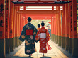 © MACRIA - 赤い鳥居と着物