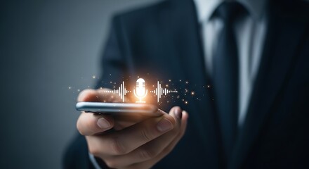 Smartphone voice assistant activation hand microphone
