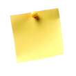 © Shamim - Yellow sticky note with a push pin isolated on transparent background